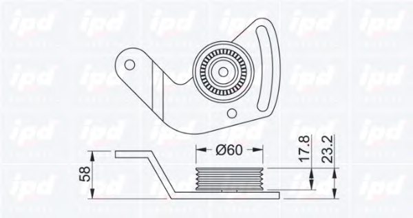 IPD 14-0337 Tensioner Pulley, v-ribbed belt